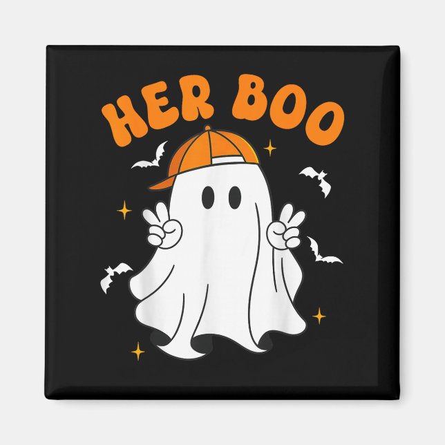 Her Boo &amp; His Boo Funny Matching Halloween Cou Magnet (Front)