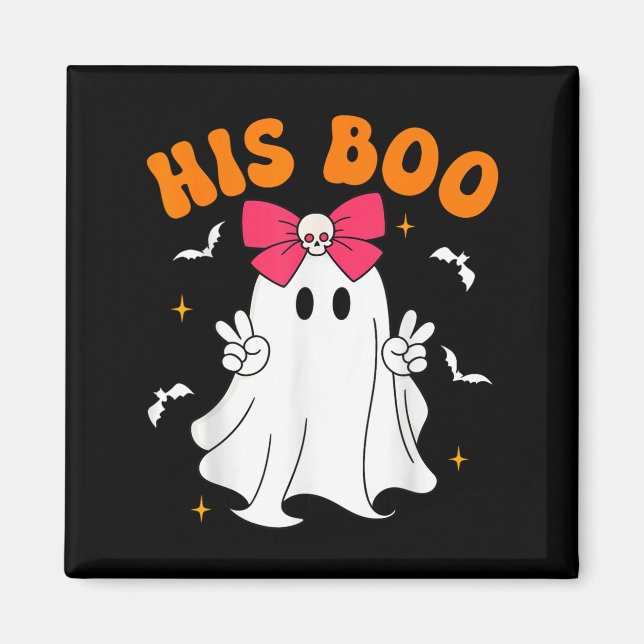 Her Boo &amp; His Boo Funny Matching Halloween Cou Magnet (Front)