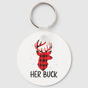 Her Buck Deer Hunting Christmas Husband Gift Coupl Key Ring