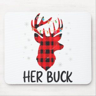Her Buck Deer Hunting Christmas Husband Gift Coupl Mouse Pad