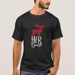 Her Buck His Doe Christmas Couple Matching Set Tee