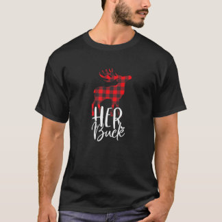 Her Buck His Doe Christmas Couple Matching Set Tee