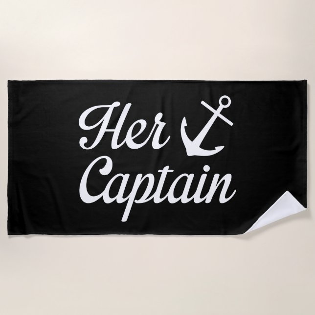 Her Captain Beach Towel (Front)