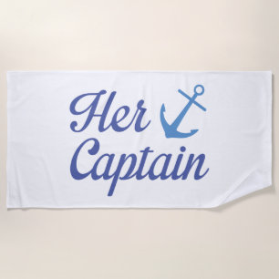 Her Captain Beach Towel