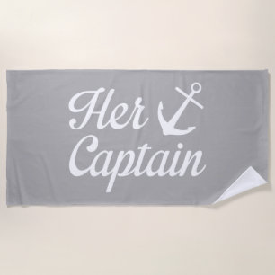 Her Captain Beach Towel