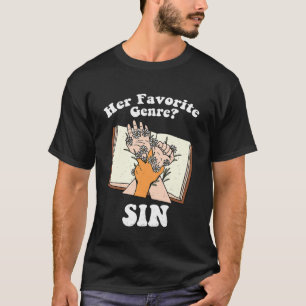 Her Favorite Genre Sin Book Lover Reading Bookworm T-Shirt