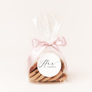 Her Favorite Party Favour Stickers w Script Font
