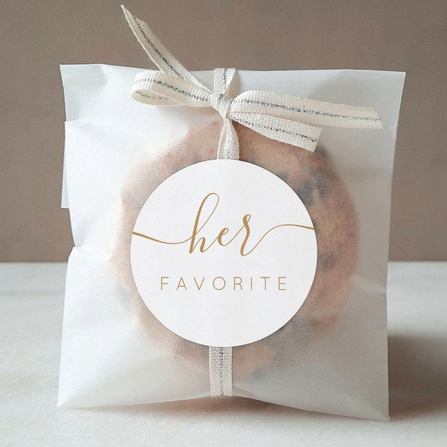 Her Favourite Сalligraphic Favour Gift Classic Rou Round Sticker (Creator Uploaded)