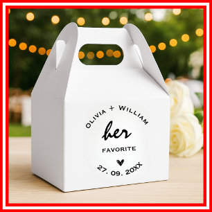 Her Favourite His Favourite Wedding Favours Heart  Favour Box