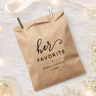 "Her Favourite" Wedding Bridal Shower Engagement Favour Bags