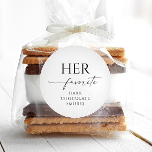 Her Favourite Wedding Favour Editable Round Sticke Classic Round Sticker