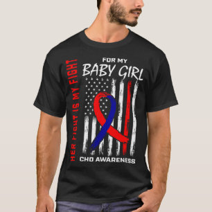 Her Fight Baby Girl Chd Awareness American Flag Gr T-Shirt