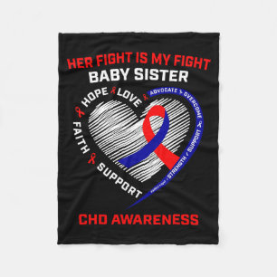 Her Fight Baby Sister Chd Awareness Heart Disease Fleece Blanket