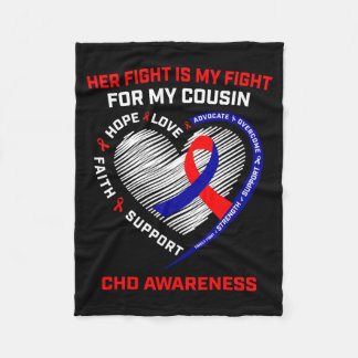 Her Fight Cousin Chd Awareness Heart Disease Graph Fleece Blanket