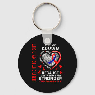 Her Fight Cousin Chd Awareness Heart Disease Graph Key Ring