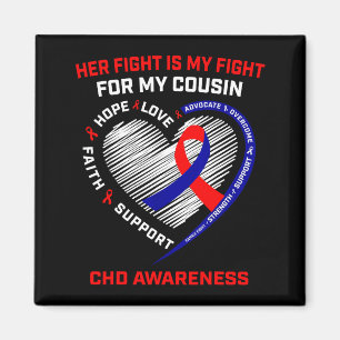 Her Fight Cousin Chd Awareness Heart Disease Graph Magnet