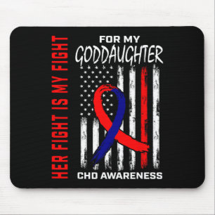 Her Fight Goddaughter Chd Awareness American Flag  Mouse Pad