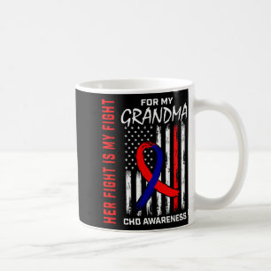Her Fight Grandma Chd Awareness American Flag Grap Coffee Mug