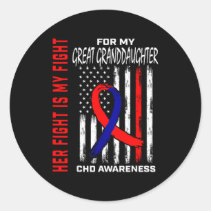 Her Fight Great Granddaughter Chd Awareness Americ Classic Round Sticker