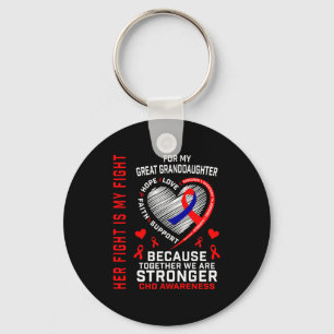 Her Fight Great Granddaughter Chd Awareness Heart Key Ring