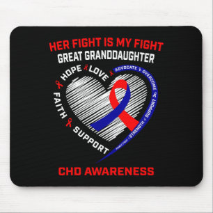 Her Fight Great Granddaughter Chd Awareness Heart  Mouse Pad