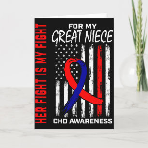 Her Fight Great Niece Chd Awareness American Flag Card