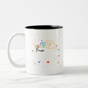 Her Fight Is my Fight Autism Awareness autism mum Two-Tone Coffee Mug
