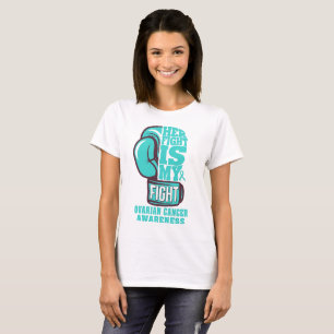 Her Fight is My Fight Boxing Glove Ovarian Cancer T-Shirt