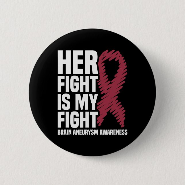Her Fight Is My Fight Brain Aneurysm Awareness 1 6 Cm Round Badge (Front)