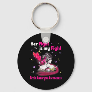Her Fight Is My Fight Brain Aneurysm Awareness 3 Key Ring