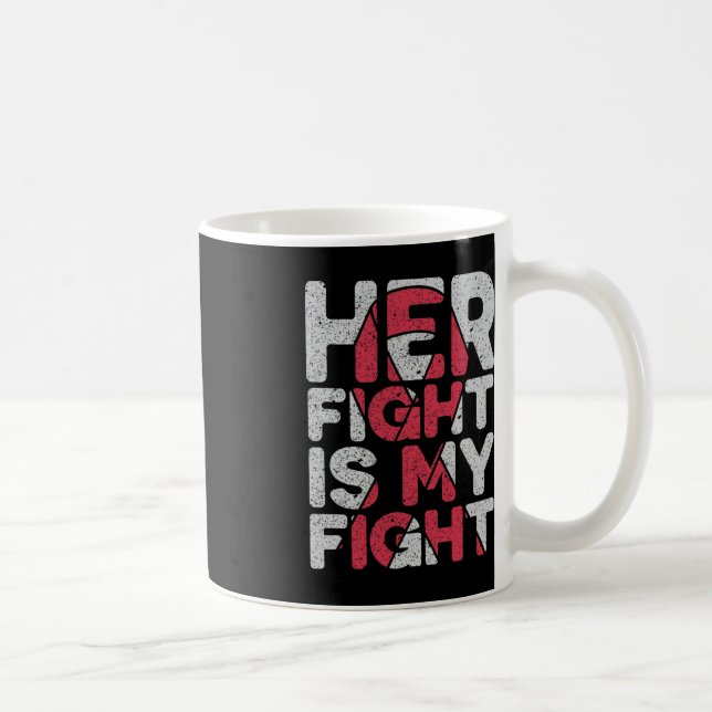 Her Fight is My Fight Brain Aneurysm Support  Coffee Mug (Right)