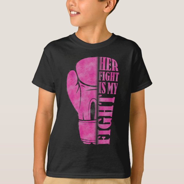 Her Fight Is My Fight Breast Cancer Awareness Fami T-Shirt (Front)