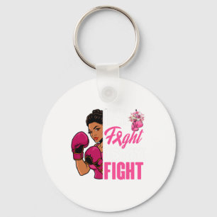 Her Fight Is My Fight Breast Cancer Boxing Black A Key Ring