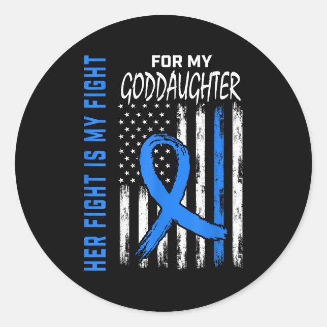 Her Fight Is My Fight Diabetes Awareness Shirt God Classic Round Sticker (Front)