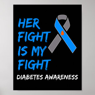 Her Fight Is My Fight Diabetes Awareness Type 1 T1 Poster
