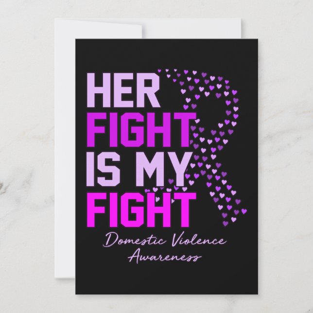 Her Fight Is My Fight Domestic Violence Awareness Invitation (Front)