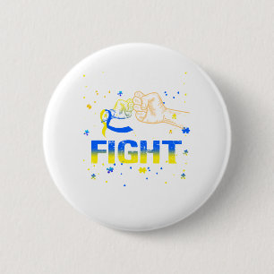 Her Fight Is my Fight Down Syndrome Awareness 6 Cm Round Badge