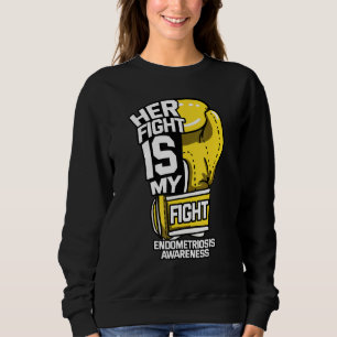 Her Fight Is My Fight Endometriosis Husband Yellow Sweatshirt