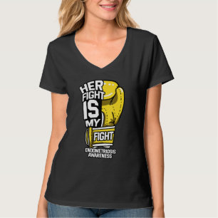 Her Fight Is My Fight Endometriosis Husband Yellow T-Shirt
