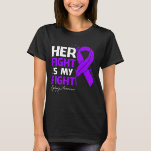 Her Fight Is My Fight Epilepsy Awareness Feather T-Shirt