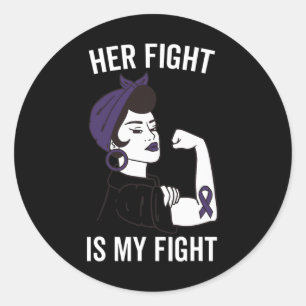Her Fight Is My Fight Epilepsy Awareness Purple Wo Classic Round Sticker