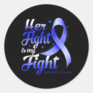 Her Fight Is My Fight Hydrocephalus Awareness Warr Classic Round Sticker