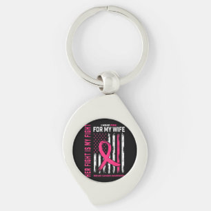Her Fight Is My Fight I Wear Pink Wife Breast Canc Key Ring