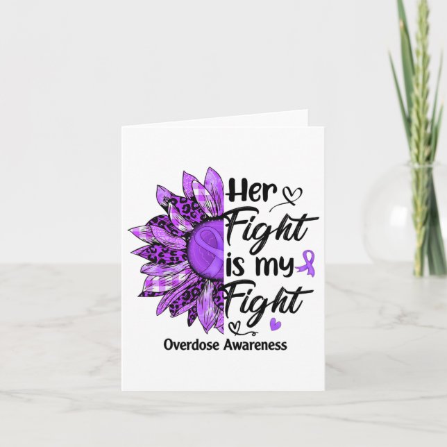 Her Fight Is My Fight Leopard Sunflower Overdose A Card (Front)
