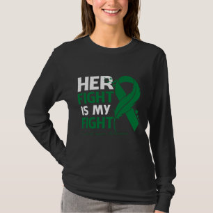 Her Fight Is My Fight LIVER CANCER AWARENESS Feath T-Shirt