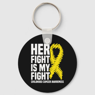 Her Fight Is My Fight Ribbon Childhood Cancer Awar Key Ring