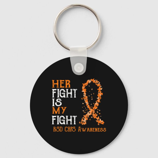 Her Fight Is My Fight RSD CRPS Awareness 3 Key Ring (Front)