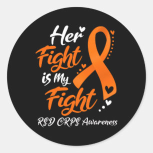 Her Fight Is My Fight Rsd Crps Awareness Ribbon  Classic Round Sticker