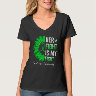 Her Fight Is My Fight Scoliosis Awareness Green Ri T-Shirt