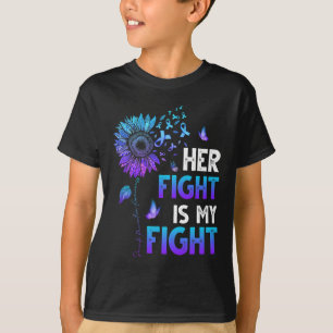 Her Fight Is My Fight Teal and Purple Ribbon Suici T-Shirt